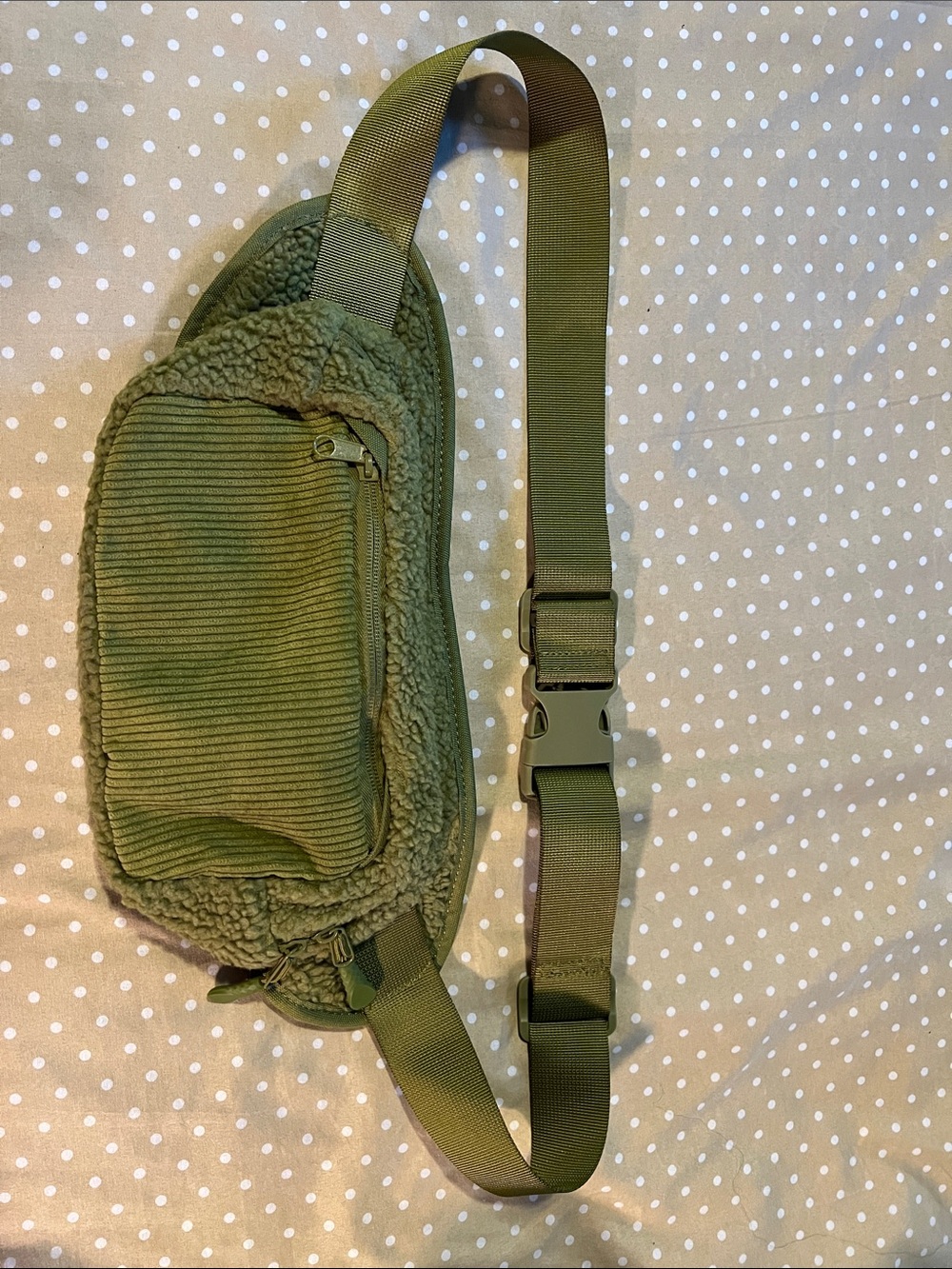 Olive Green Sherpa Sling Bag